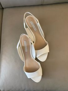 Charlie & Keith ladies white and yellow sling back shoes