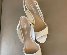 Charlie & Keith ladies white and yellow sling back shoes