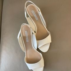 Charlie & Keith ladies white and yellow sling back shoes
