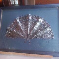 Vintage framed Spanish fan, great condition, D18, post 10e