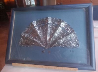 Vintage framed Spanish fan, great condition, D18, post 10e