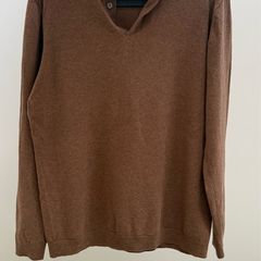 Brown Knitted Polo Jumper - NEXT - size M