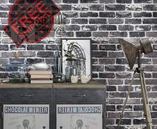 NEW SALE | Peel and Stick Grey Brick Wallpaper, Self-Adhesive Wallpaper, Vinyl Waterproof Vintage Wallpaper