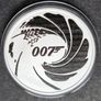 2022 Tuvalu 1 oz Silver James Bond 007 colorized black BU coin Image 2
