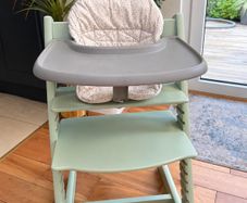 Stokke Tripp Trapp High Chair, Green with Baby Set, Tray, Harness & Cushion