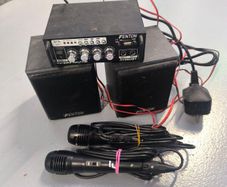 Fenton AV380BT Mini Karaoke Set (Bluetooth Amp + Speakers + 2 Microphones)