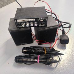 Fenton AV380BT Mini Karaoke Set (Bluetooth Amp + Speakers + 2 Microphones)