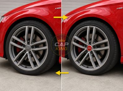 4 x Red Audi 69mm Centre Caps - FREE POST