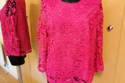 Women's Blouse Fushia Heavy Lace REDUCED NWT SIZE 14