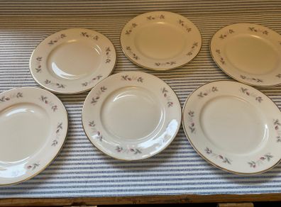 6 1950's gold rimmed plates