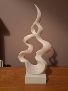 BNIB Flame Sculpture White Resin