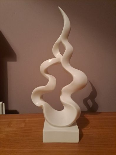 BNIB Flame Sculpture White Resin