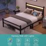 Double Bed Frame with Storage Headboard USB Charging Station Image 3