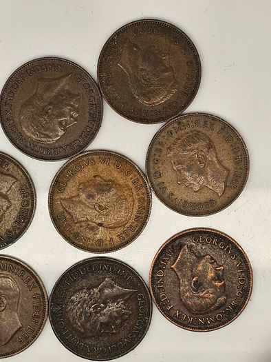Great Britain 1/4d Farthing Lot 1886 1934 1926 1939 1943 1944 1945 1947 1951 1952x2