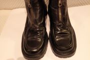 Roby &amp; Pier Black Leather Chunky Boots Size 39/6