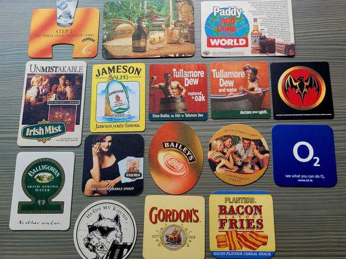 16 Irish Pub Beer Mats/Coasters Vintage Collection