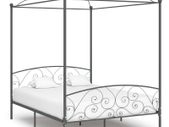 Canopy Bed Frame Grey Metal 180x200 cm