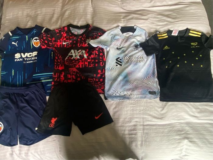 Football jerseys and shorts