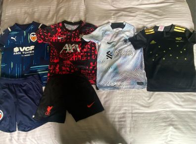 Football jerseys and shorts