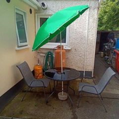 Garden Table Chairs & Umbrella Set