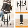 Bar Stools Set of 2, Breakfast Bar Stools, Kitchen Stools with Backs and Footrest, High Bar Chairs for Dining Room, Party, Rustic Brown Image 5