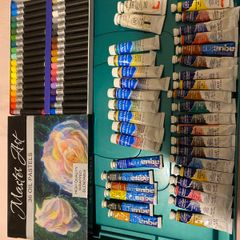 Art supplies - Master Art oil pastels and assorted watercolour paints