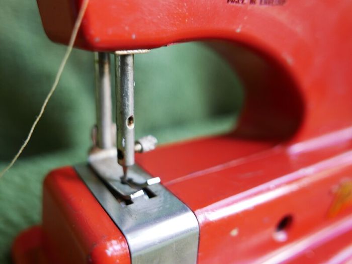 Antique Toy Sewing Machine Red Vulcan 1950s Display JAPAN JP