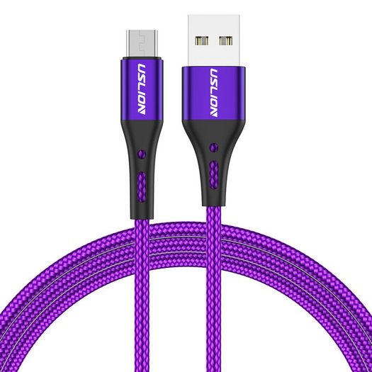 USLION Micro USB Fast Charging QC 3.0-2.0 2A (3M) & Data Sync Nylon Braided Cable (Brand New/Warranty)