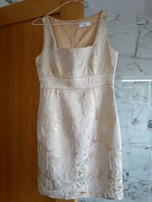 designer Wallis gold flowers occasion dress 10 12 for wedding confirmation communion
