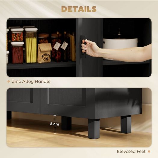Sideboard Buffet Cabinet with 3 Doors and Adjustable Shelves