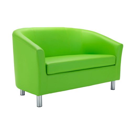 Tub Waiting room / Reception 2 seater sofa metal feet - Faux Leather