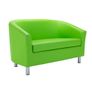 Tub Waiting room / Reception 2 seater sofa metal feet - Faux Leather Image 8