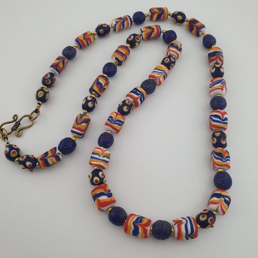 Antique Venetian African Style Mix Glass Necklace