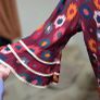 Pala D Oro Burgundy Print Blouse Size S/M Image 4