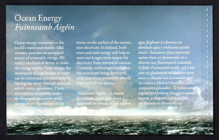 2011 Ireland Renewable Energy Prestige Commemorative Stamp Booklet Mint Never Hinged (MNH). Scans of contents show in advert.