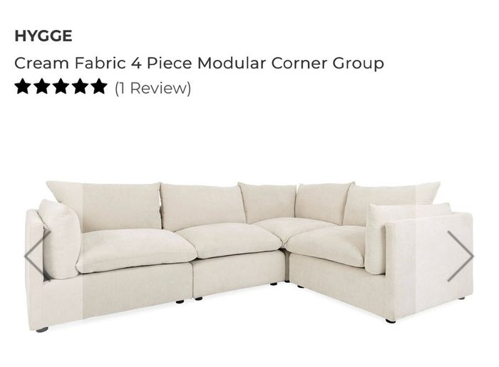 Cream Fabric Corner Sofa