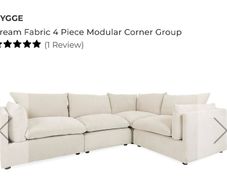 Cream Fabric Corner Sofa