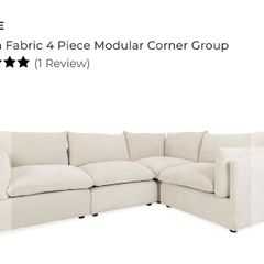 Cream Fabric Corner Sofa