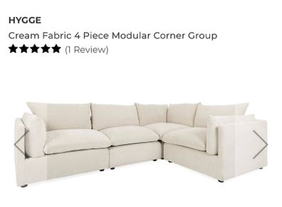 Cream Fabric Corner Sofa