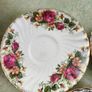 VTG Washington Ironstone Pottery English Rose 3 Saucers Plate Floral Gilt Image 3
