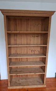 Large Solid Pine Bookcase / Tall 6-Tier Wooden Shelving Unit