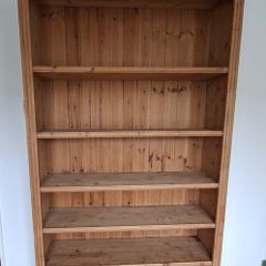 Large Solid Pine Bookcase / Tall 6-Tier Wooden Shelving Unit