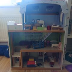 Playtive Wooden Dolls House with Furniture