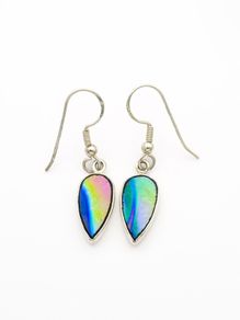 925 Sterling Silver & Dichroic Glass Earrings