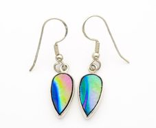 925 Sterling Silver & Dichroic Glass Earrings