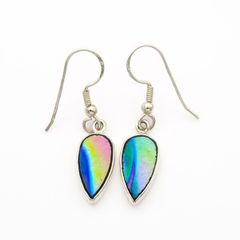 925 Sterling Silver & Dichroic Glass Earrings