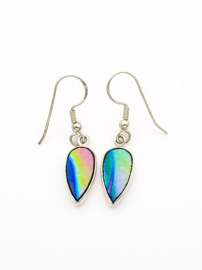 925 Sterling Silver & Dichroic Glass Earrings