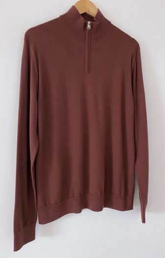 Jaeger Merino Wool and Silk Half Zip Jumper