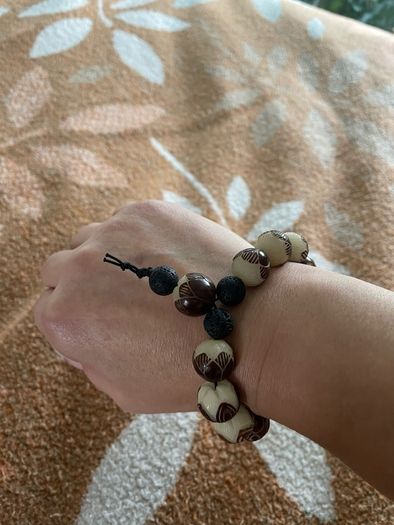 Carved Lotus Seed Bracelet