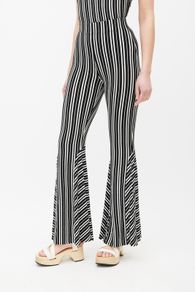 Beaufille Black And White Striped 70's Style Bell Bottom Trousers RRP 250E